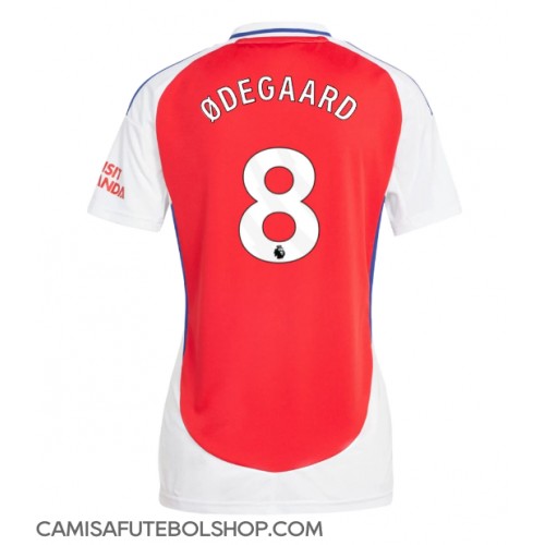 Camisa de time de futebol Arsenal Martin Odegaard #8 Replicas 1º Equipamento Feminina 2024-25 Manga Curta